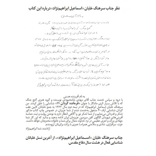 کتاب فرمانده گردان ١١ (براساس زندگی رزمی خلبان فریدون ذوالفقاری) 